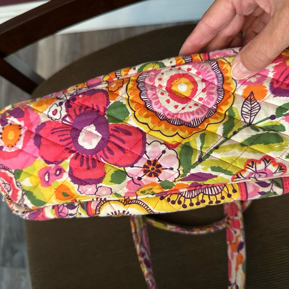 Vera Bradley Colorful Floral Tote Bag - Pink and Orange - Picture 4 of 6